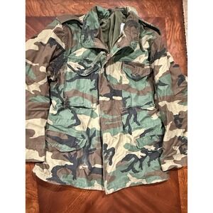 Vtg Genuine Military Coat camoflage cold weather field‎ jacket Medium regular